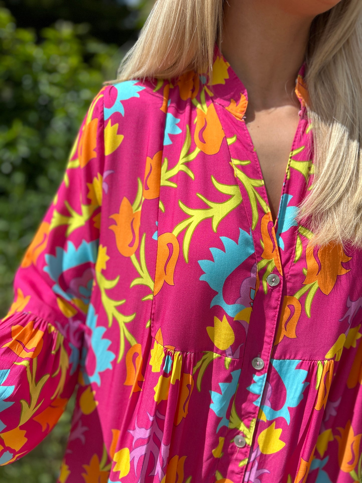 Grace Midi Dress Fuchsia