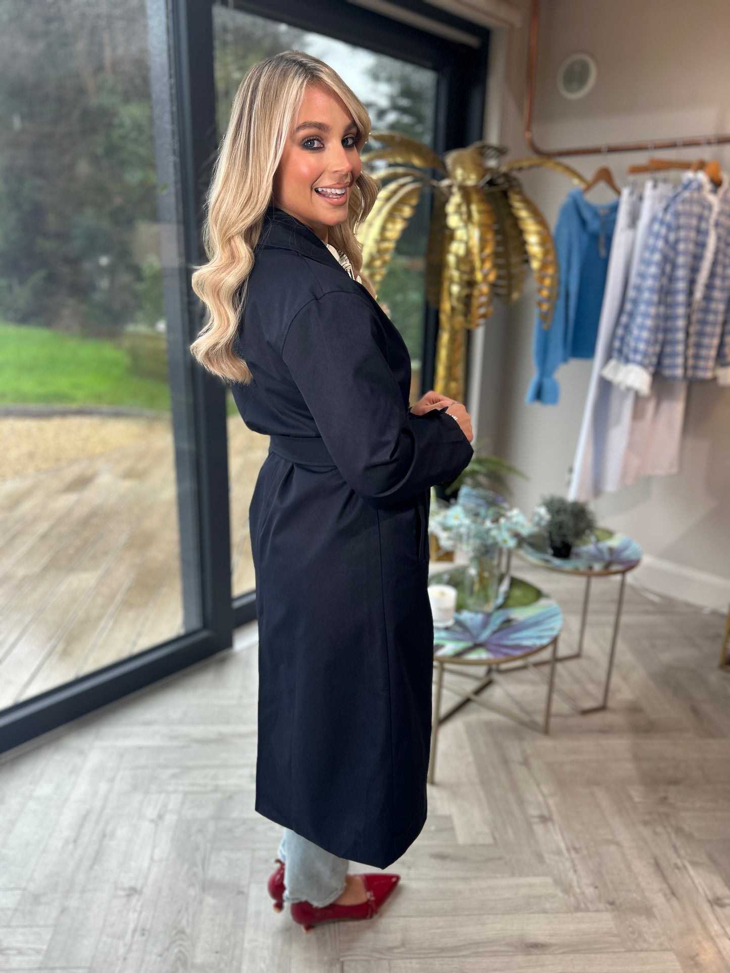 Addison Trench  Coat Navy
