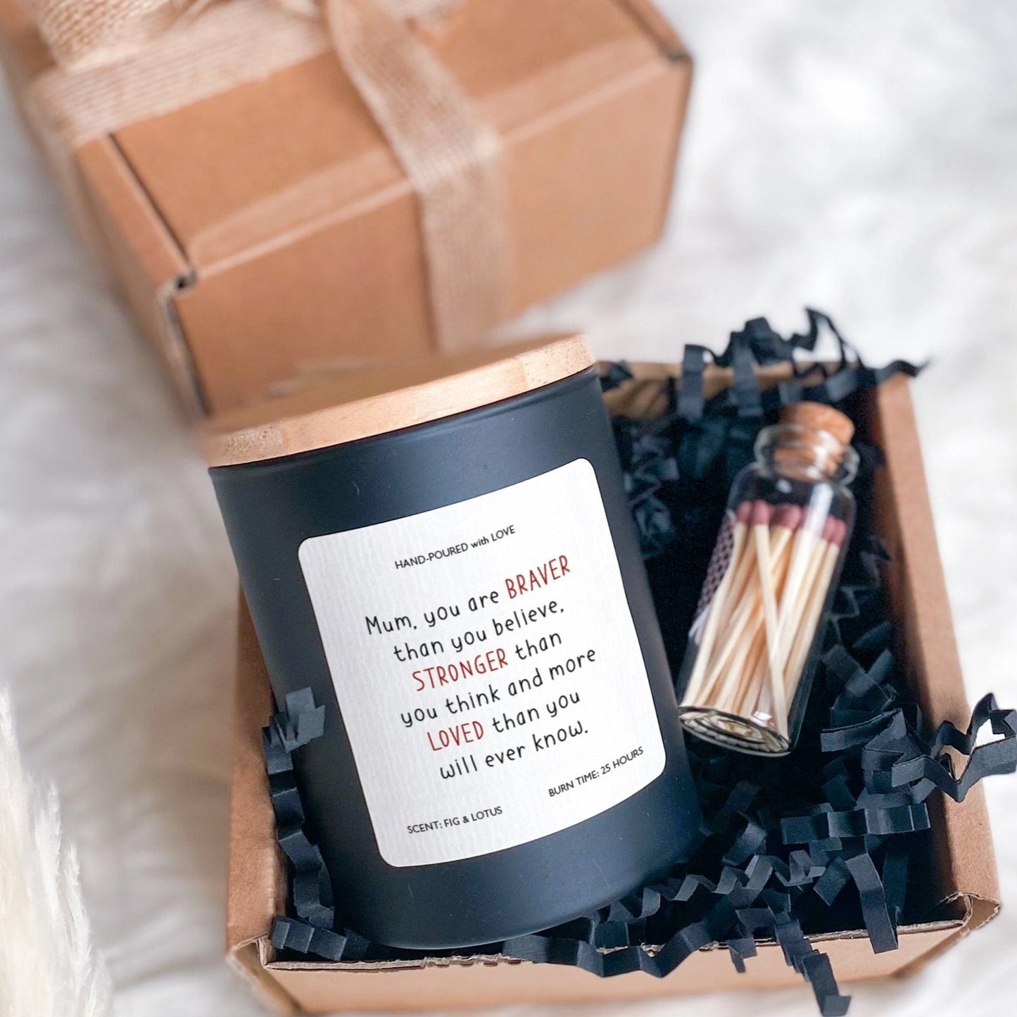 Candle Gift Box For Strong Mum (Black)