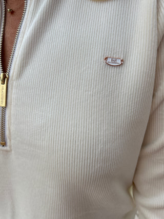 Steph Half Zip Cream
