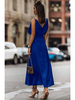 Giovanna Belted Dress In Blue