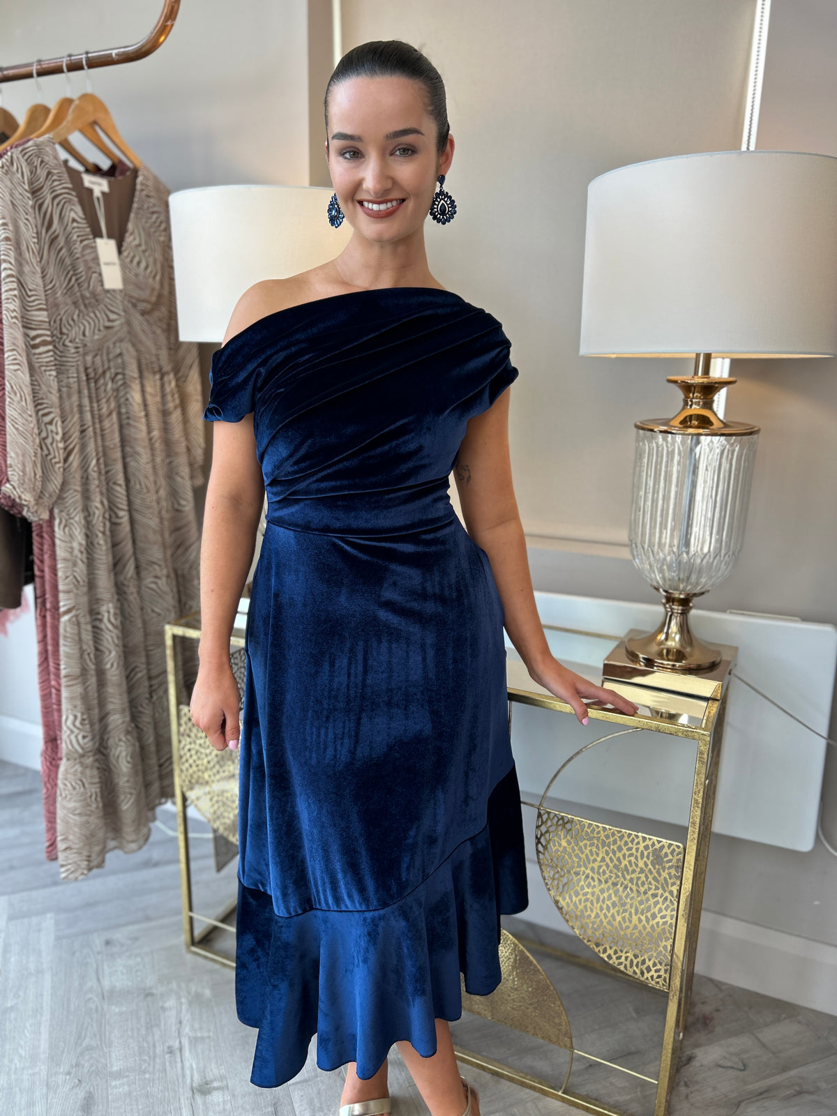 Felicity Dress Navy Velvet