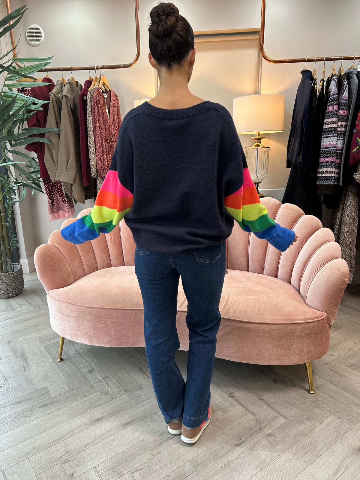 Darcie Navy Rainbow Jumper