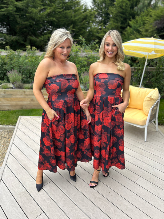 Danni Red Floral Dress