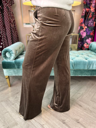 Claudine Velvet Pants Taupe