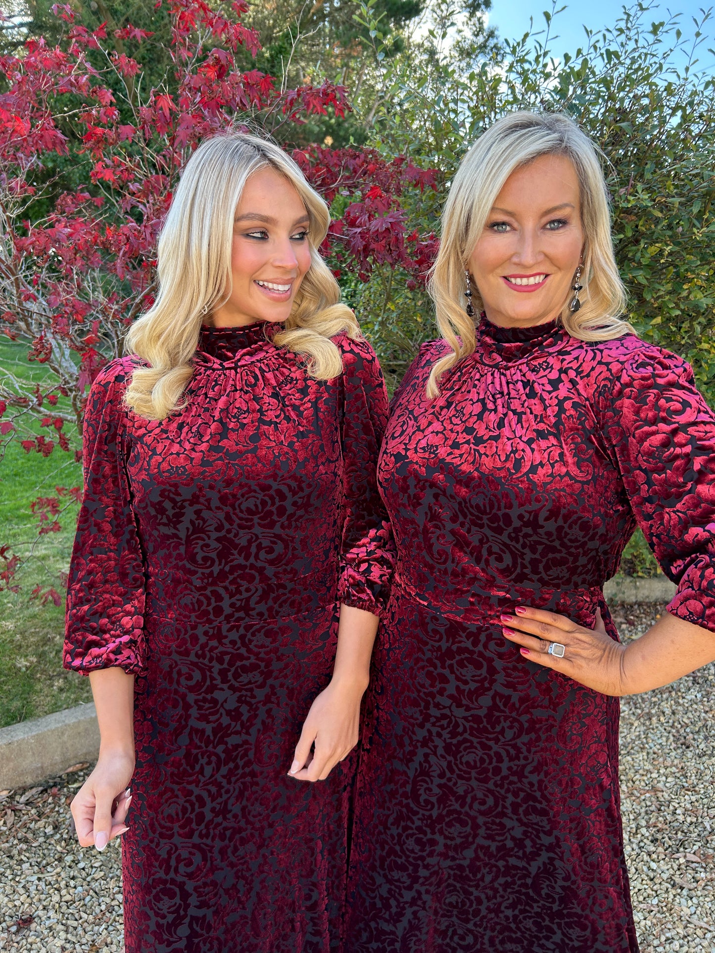 Merlot Brocade Dress