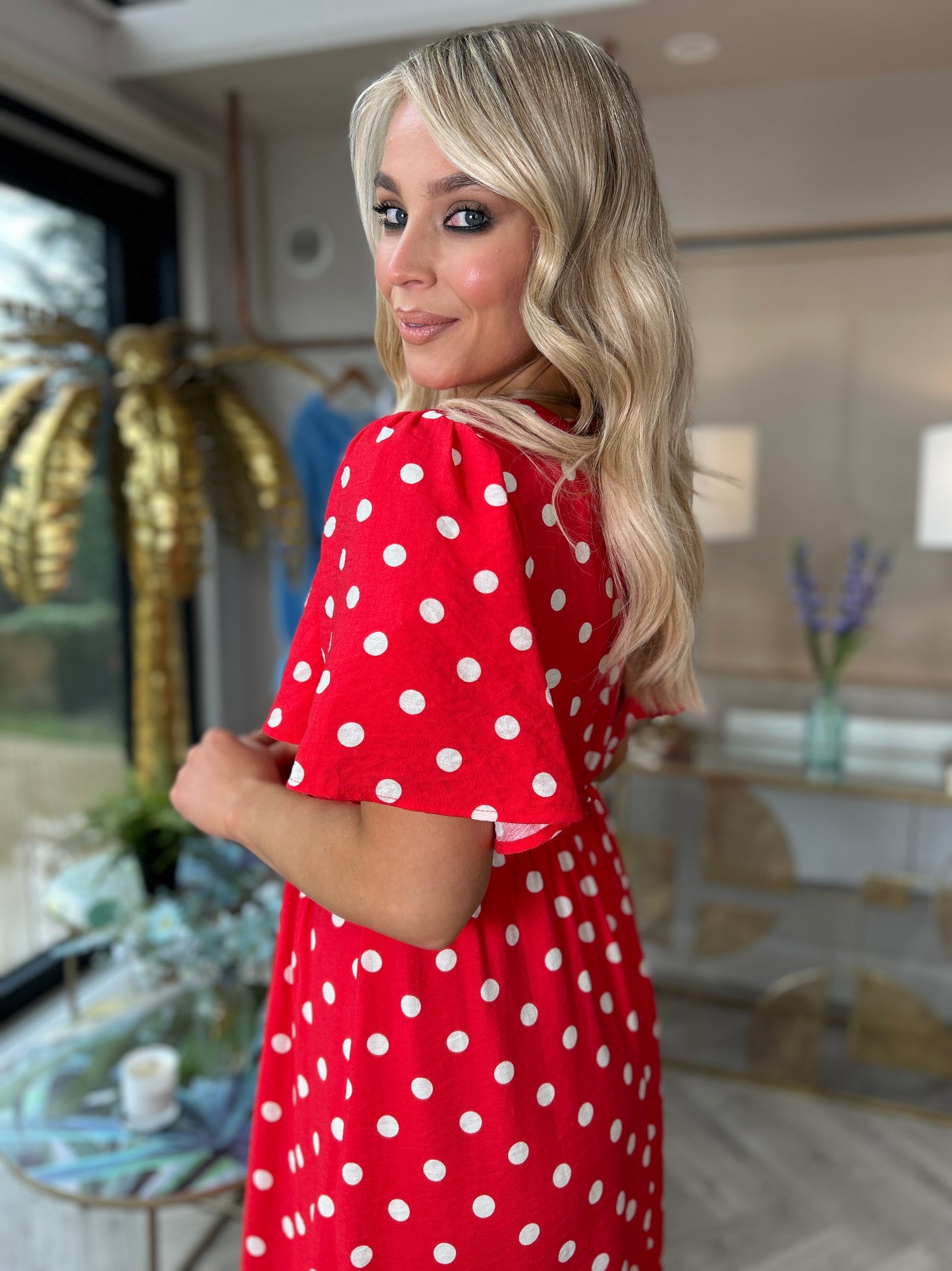 Millie Red Polka Dot dress