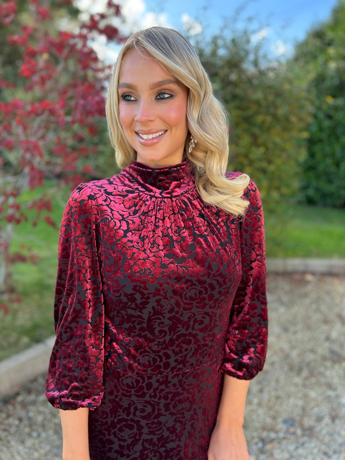 Merlot Brocade Dress