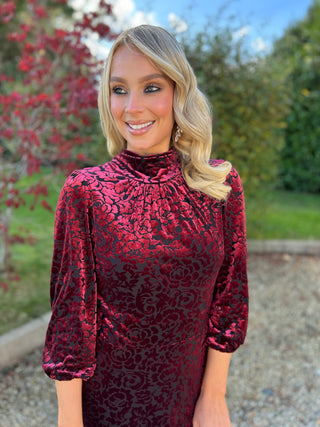 Merlot Brocade Dress