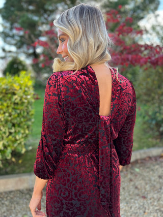Merlot Brocade Dress