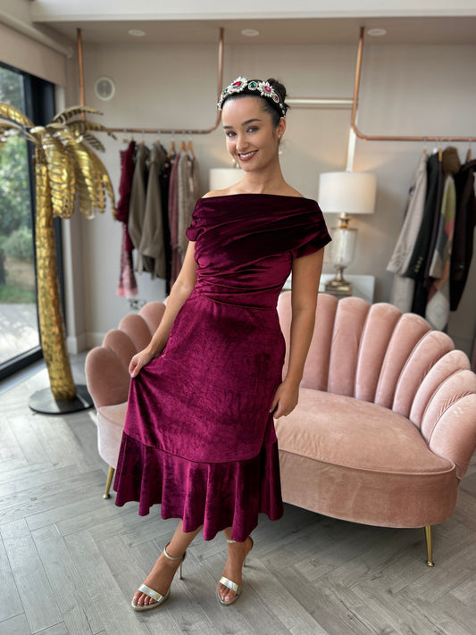 Felicity Dress Berry Velvet