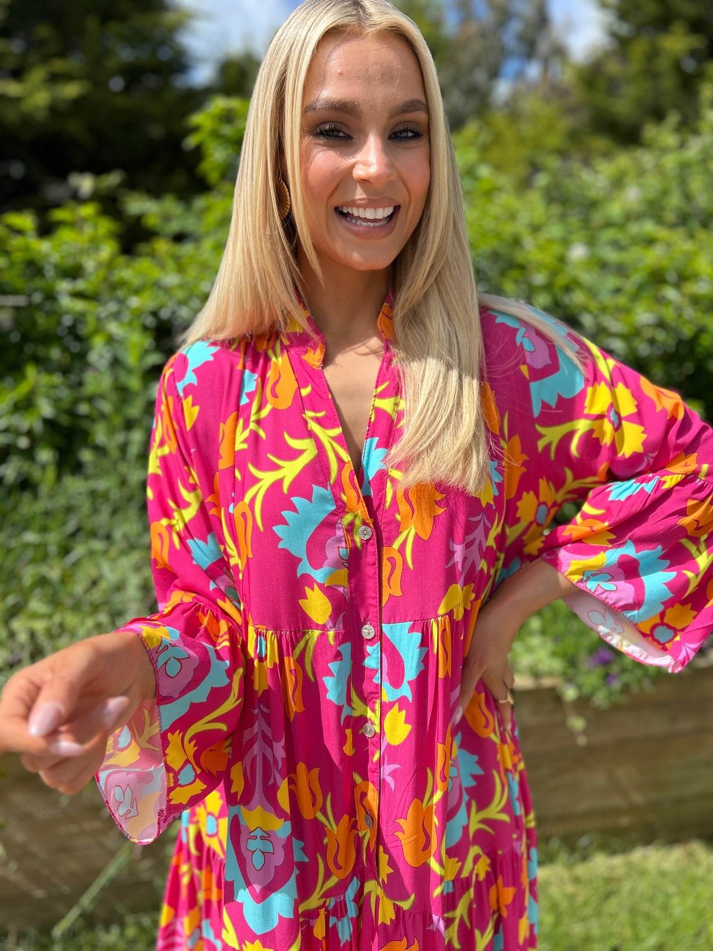 Grace Midi Dress Fuchsia