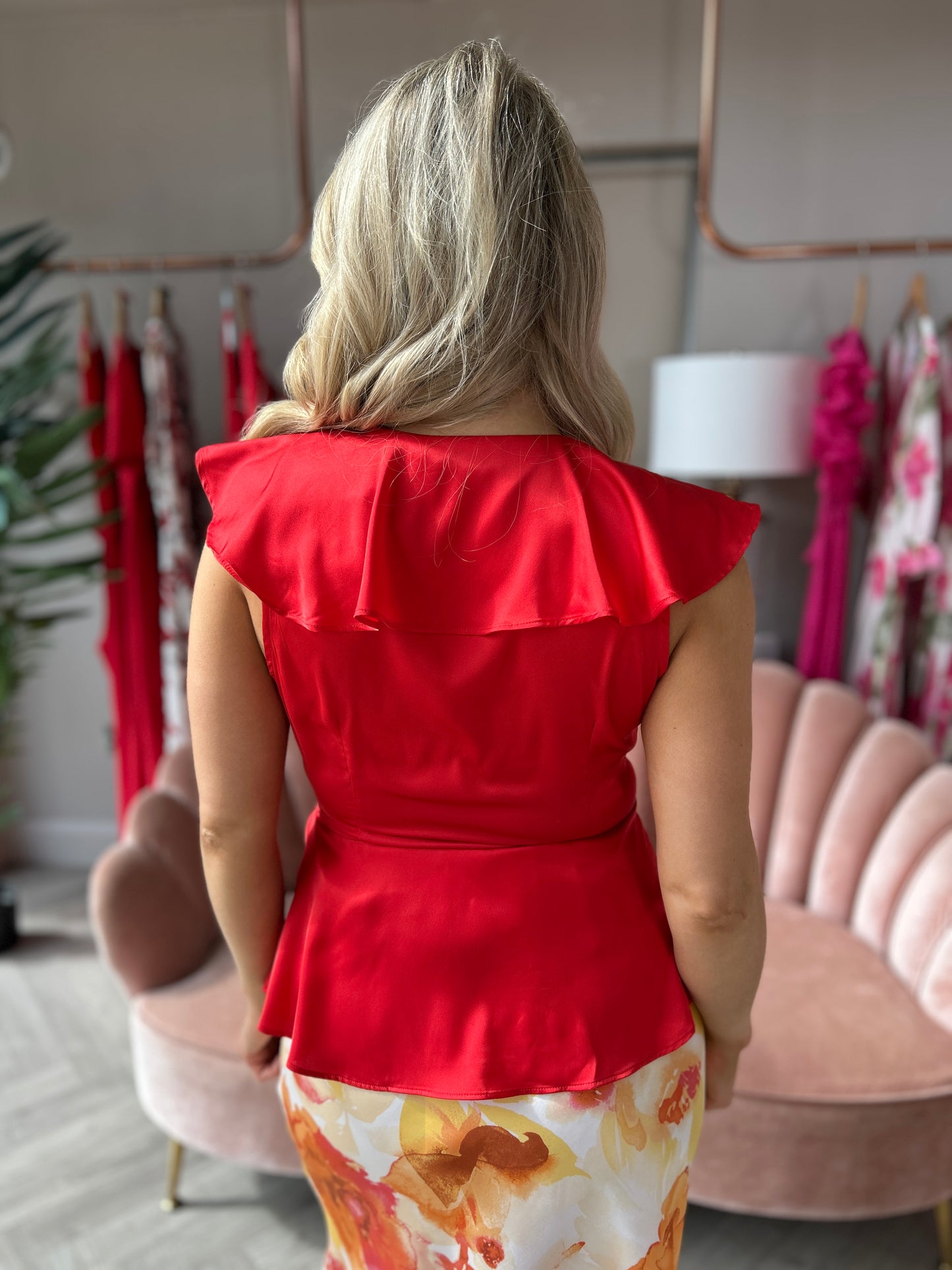 Vikki Wrap Top Red