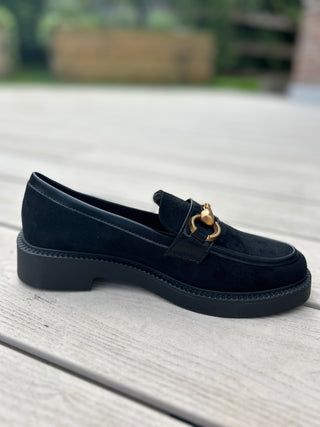 Marnie Suede Loafers Black