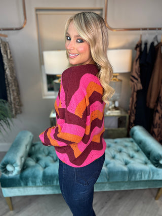 Evaline Berry Waves Knit