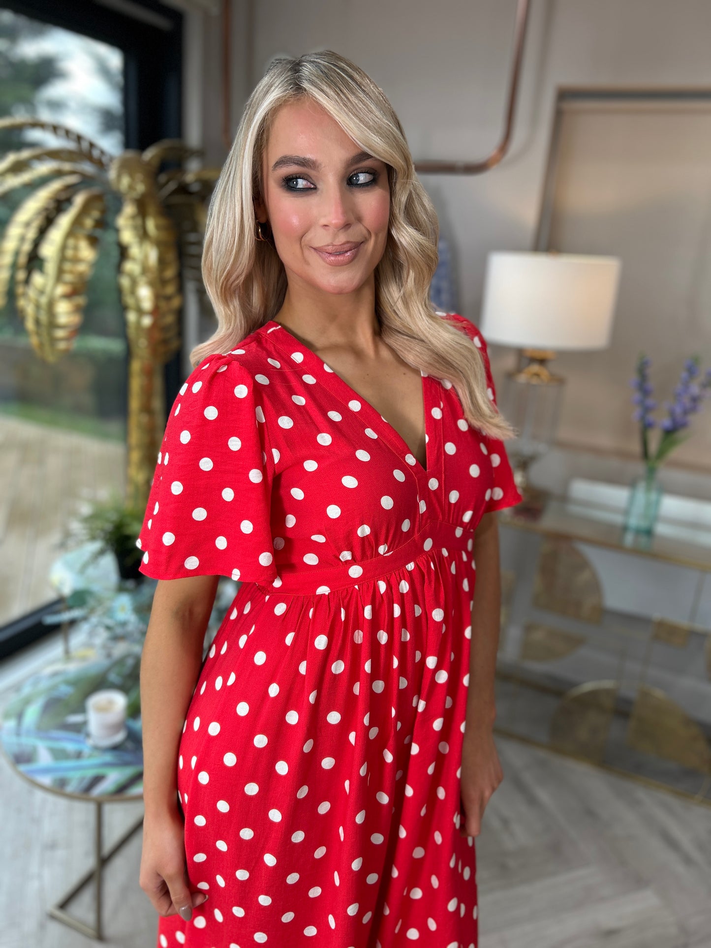 Millie Red Polka Dot dress
