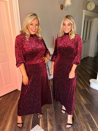 Merlot Brocade Dress
