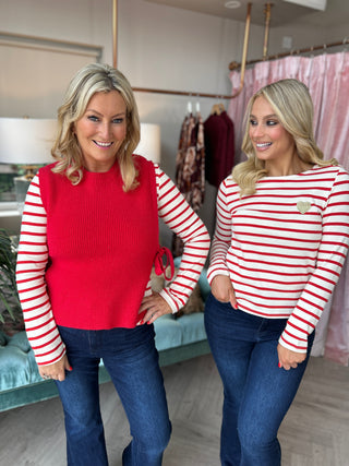 Billie Top Red Stripe