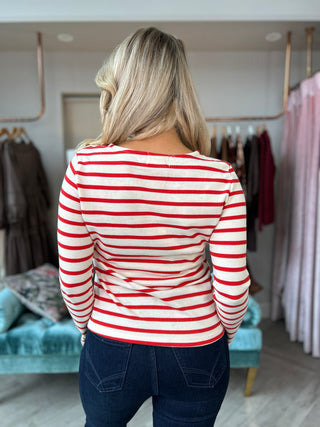 Billie Top Red Stripe