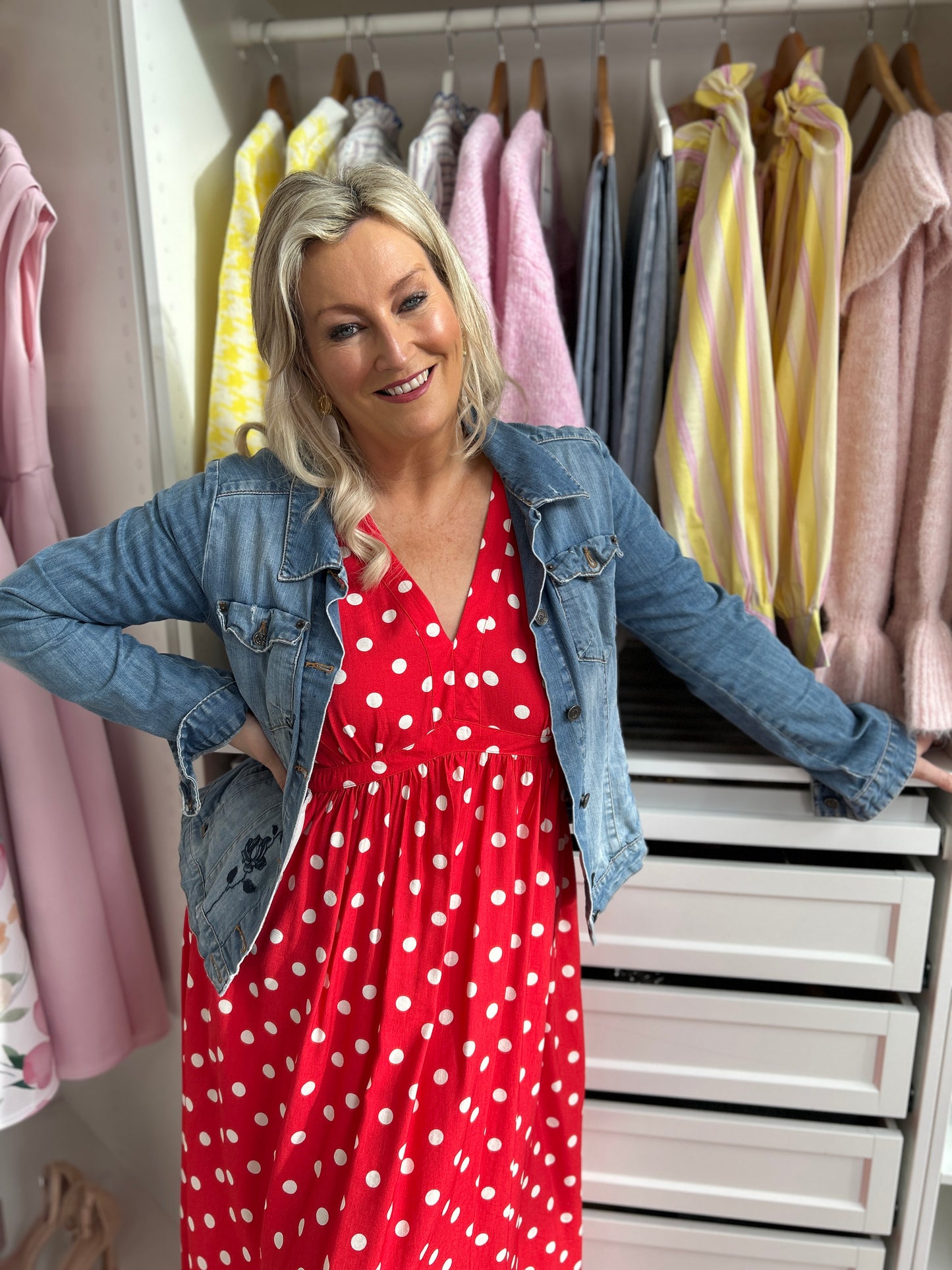 Millie Red Polka Dot dress