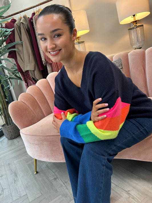 Darcie Navy Rainbow Jumper
