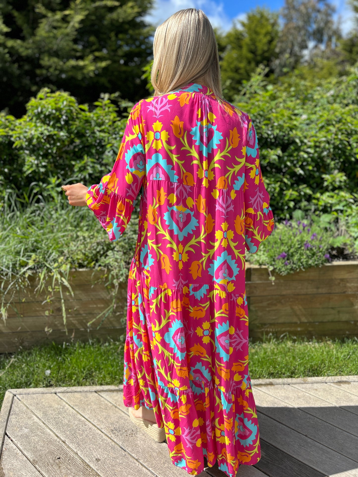 Grace Midi Dress Fuchsia