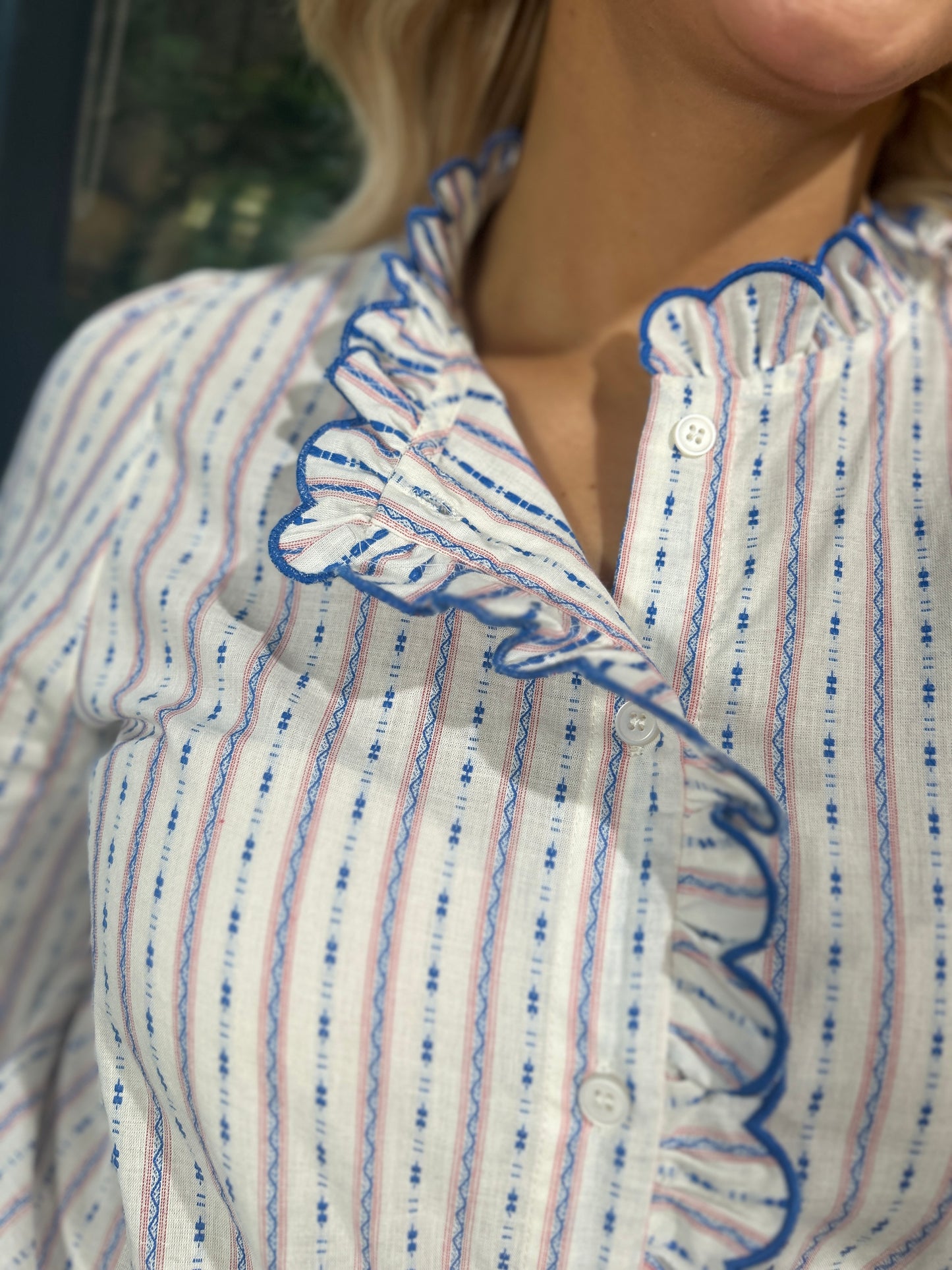 Olivia Blue & Pink Stripe Shirt
