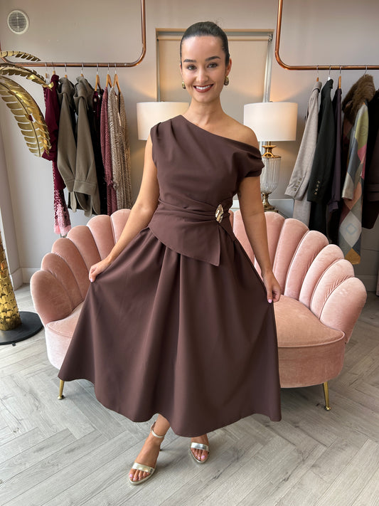 Simran Dress Chocolate