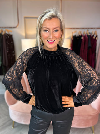 Noir Velvet Top