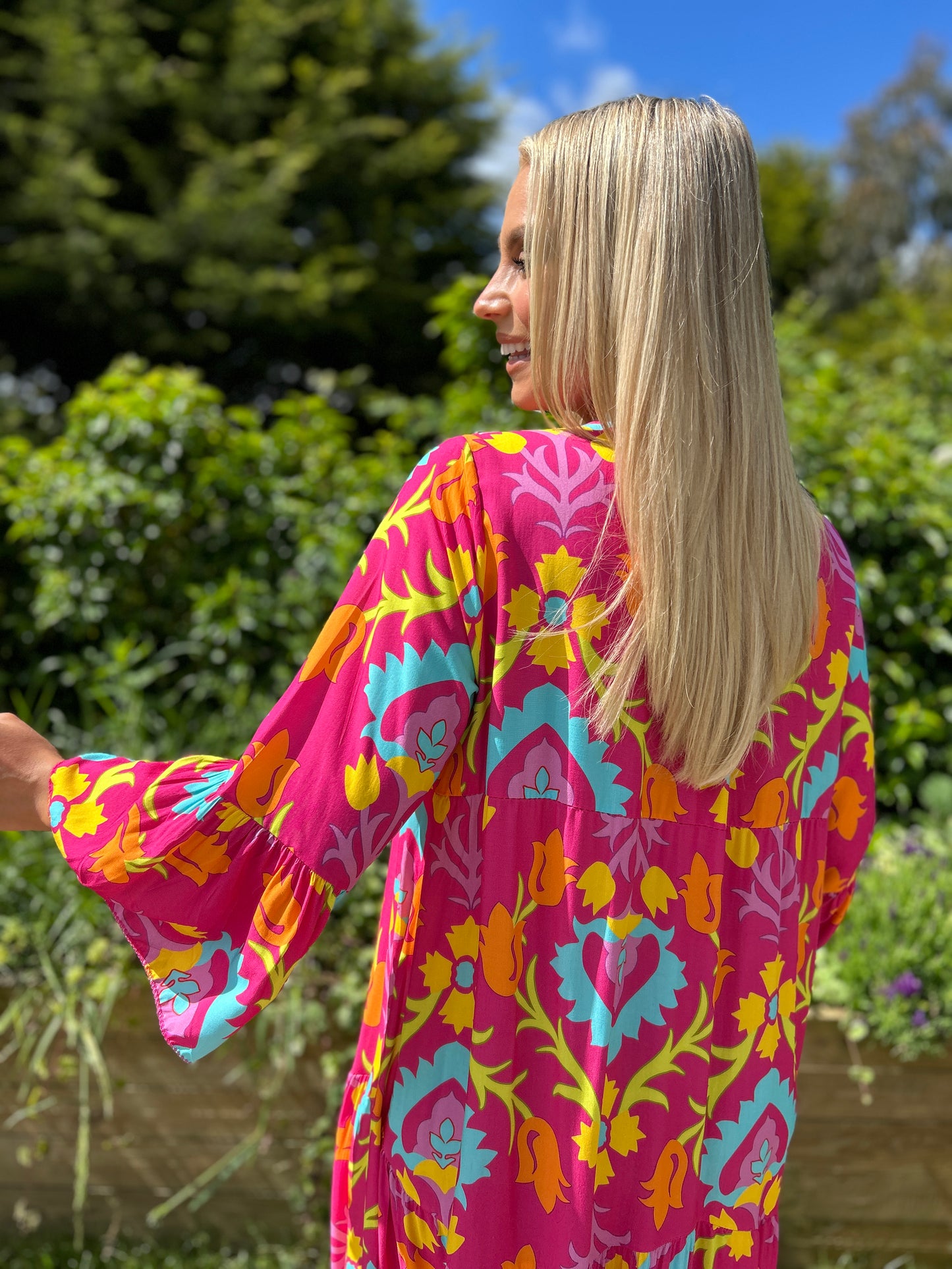 Grace Midi Dress Fuchsia