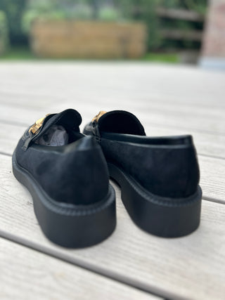 Marnie Suede Loafers Black