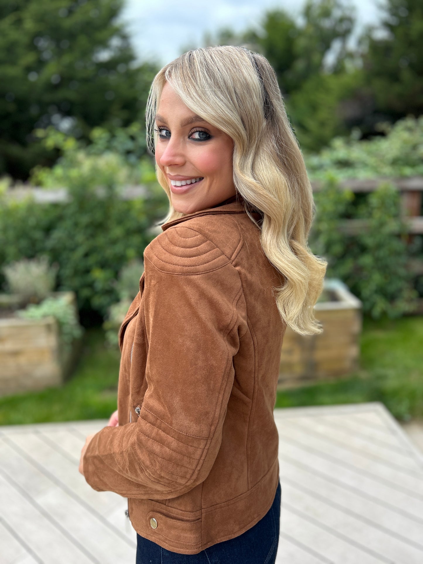 Brandi Suede Biker Cognac