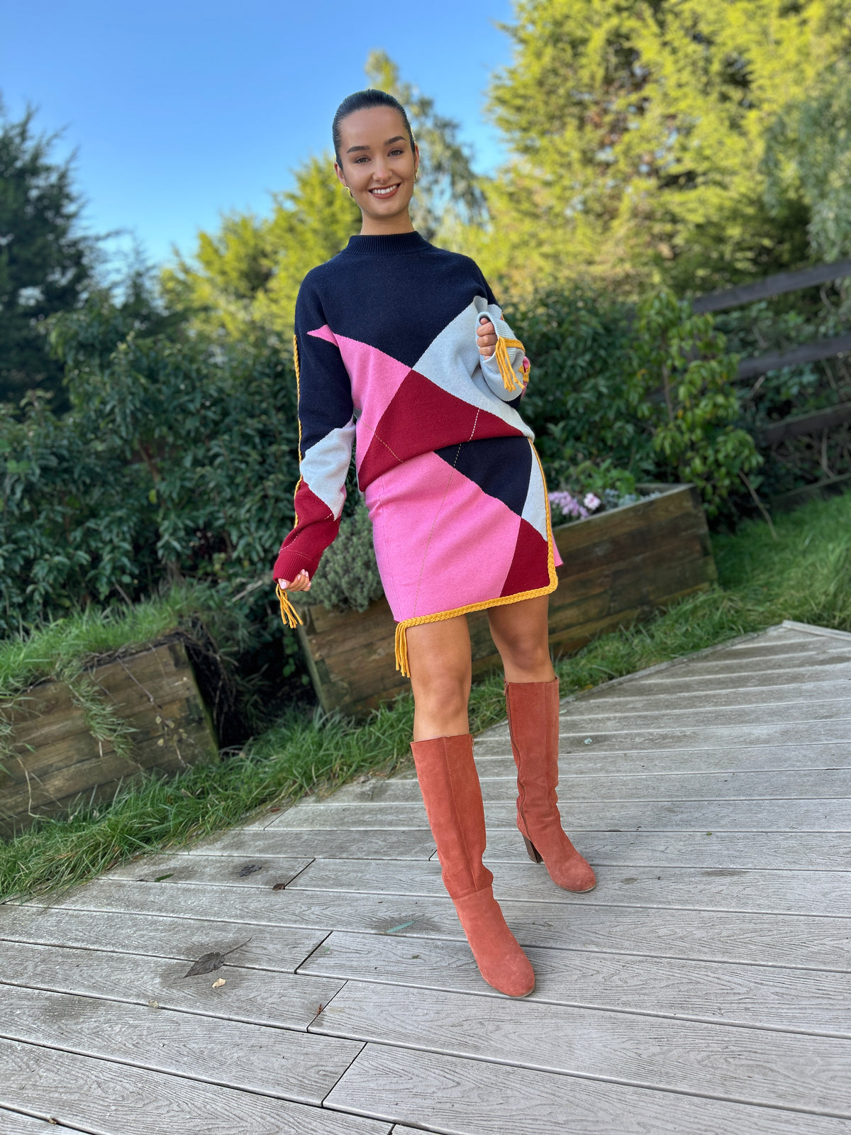 Argyle Knit Mini Skirt