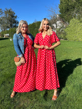 Millie Red Polka Dot dress