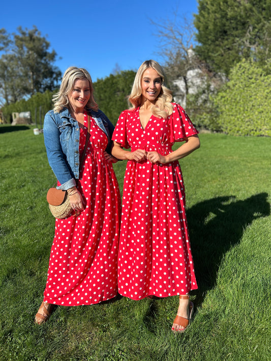 Millie Red Polka Dot dress