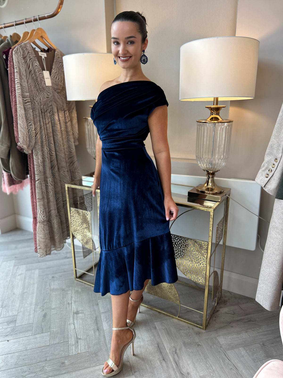 Felicity Dress Navy Velvet