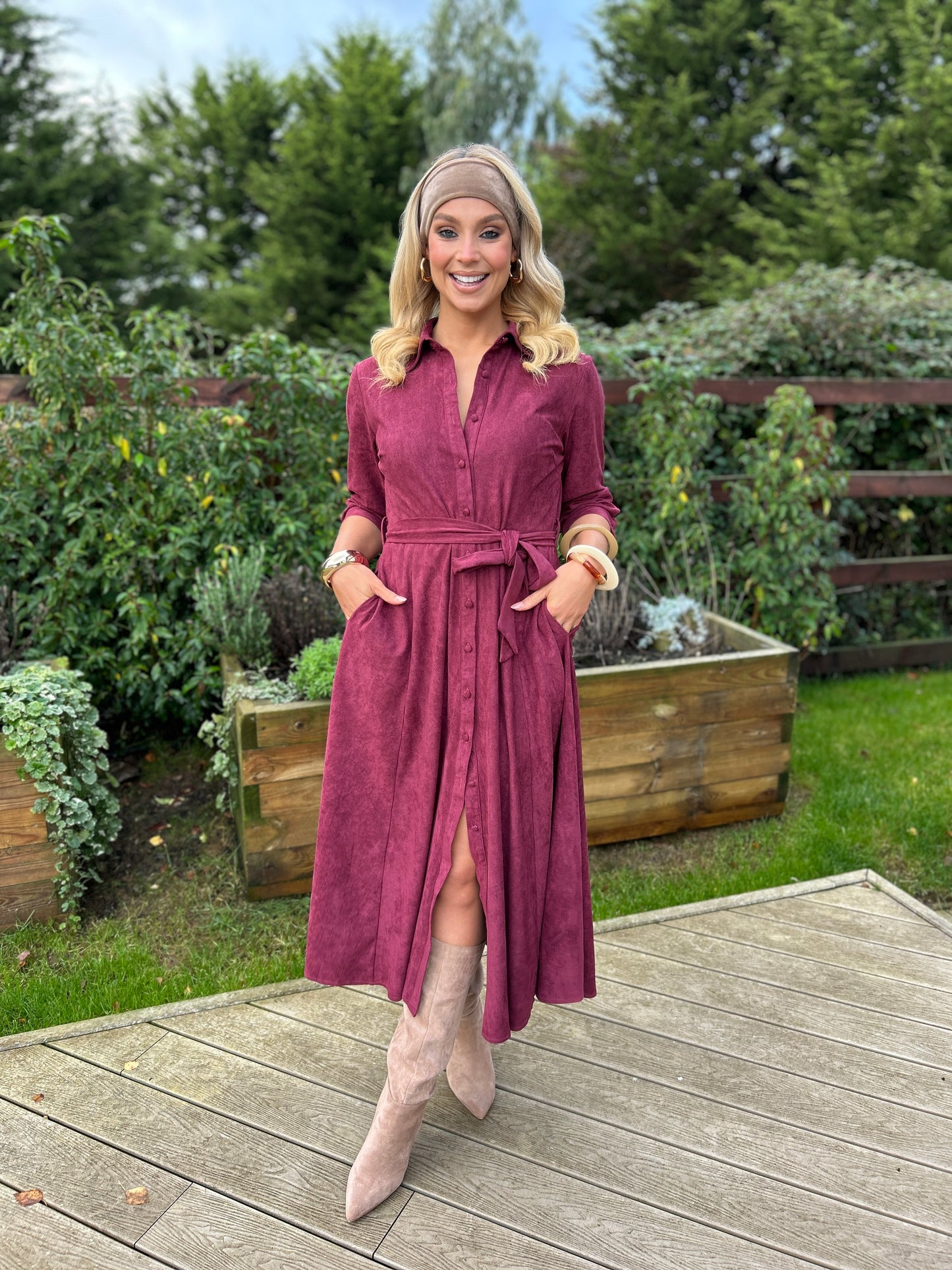 Angela Suede Shirt Dress