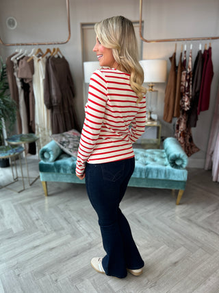 Billie Top Red Stripe