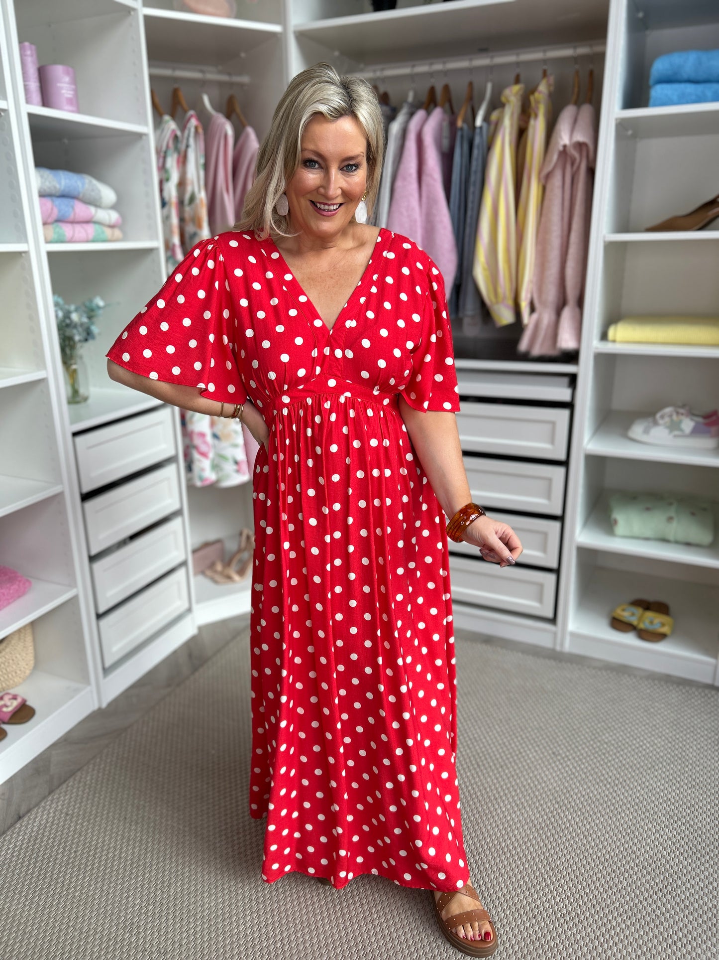 Millie Red Polka Dot dress