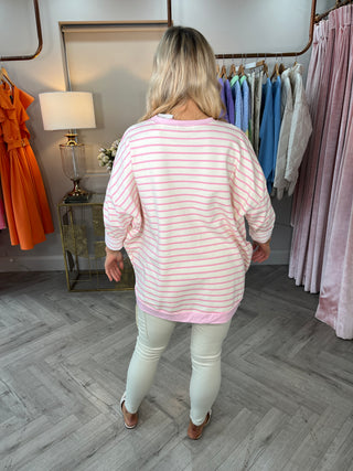 Betsy Striped Sweater Pink