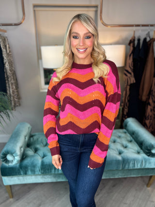 Evaline Berry Waves Knit