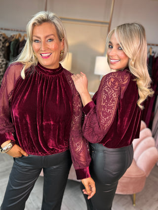 Bordeaux Velvet Top