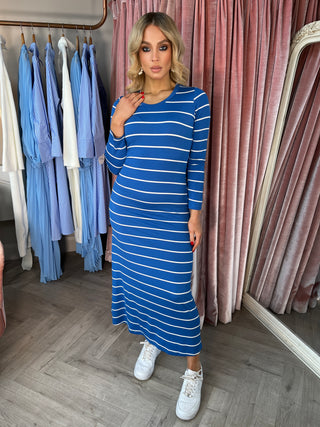 Paris Stripe Dress Blue