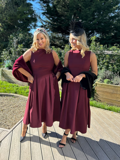 Faux Fur Stole Burgundy