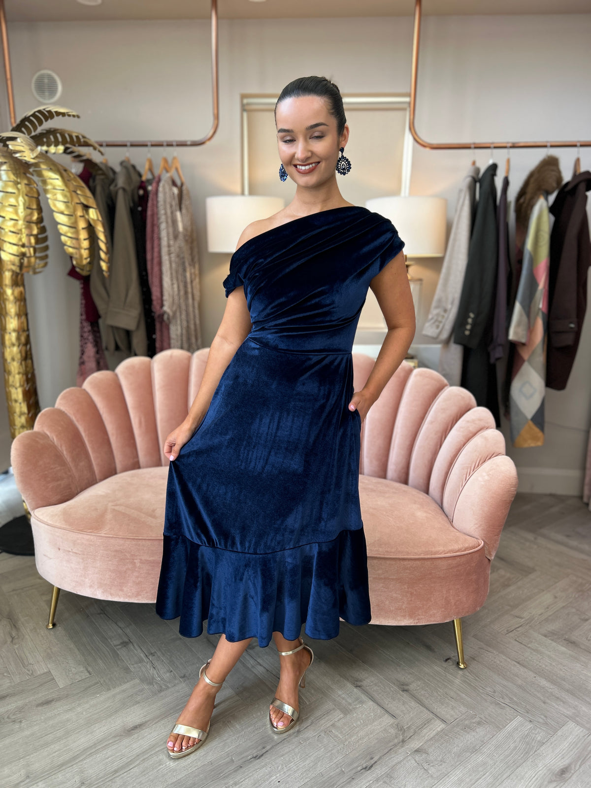 Felicity Dress Navy Velvet