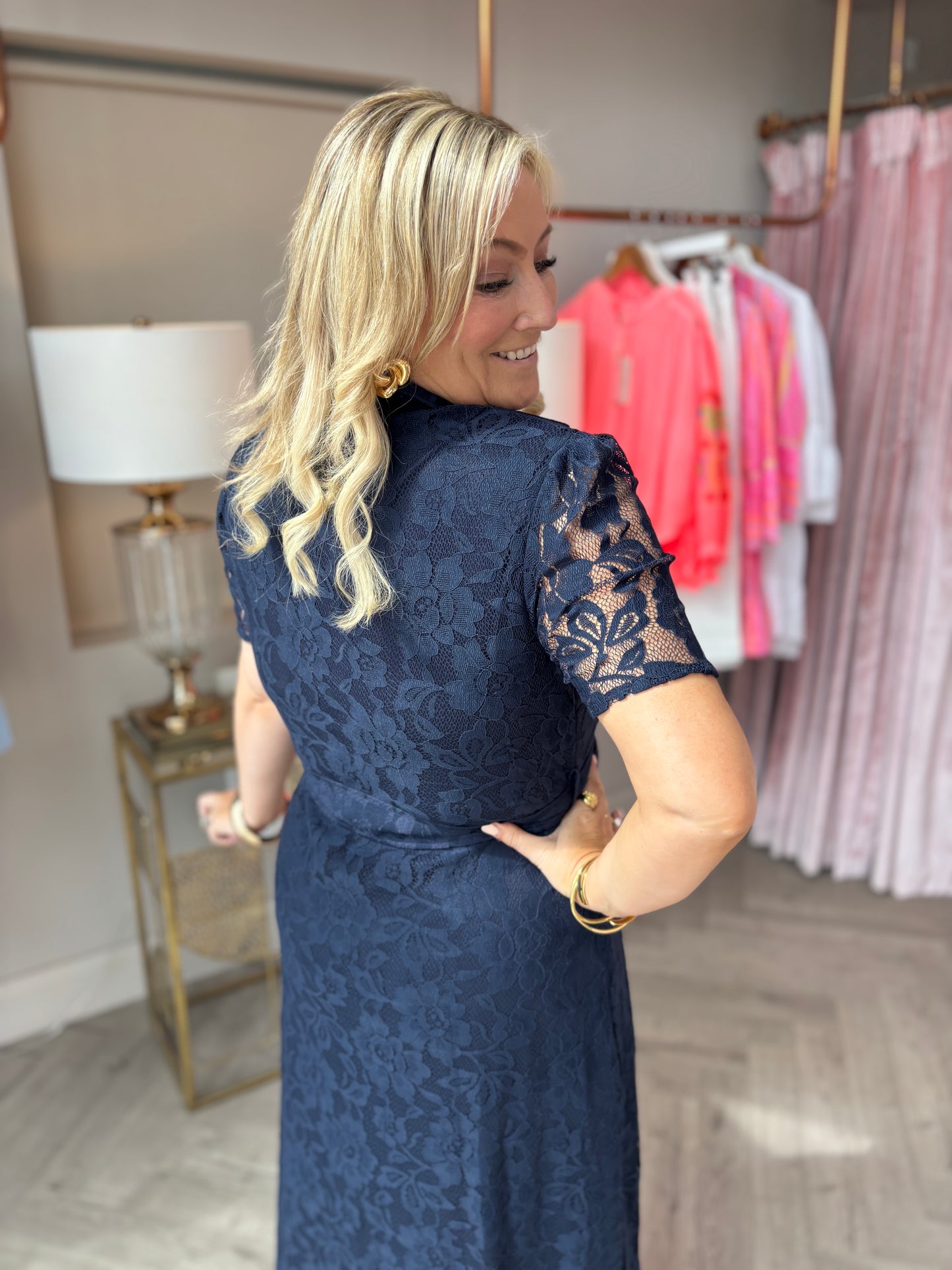 Tansy Lace Dress Navy