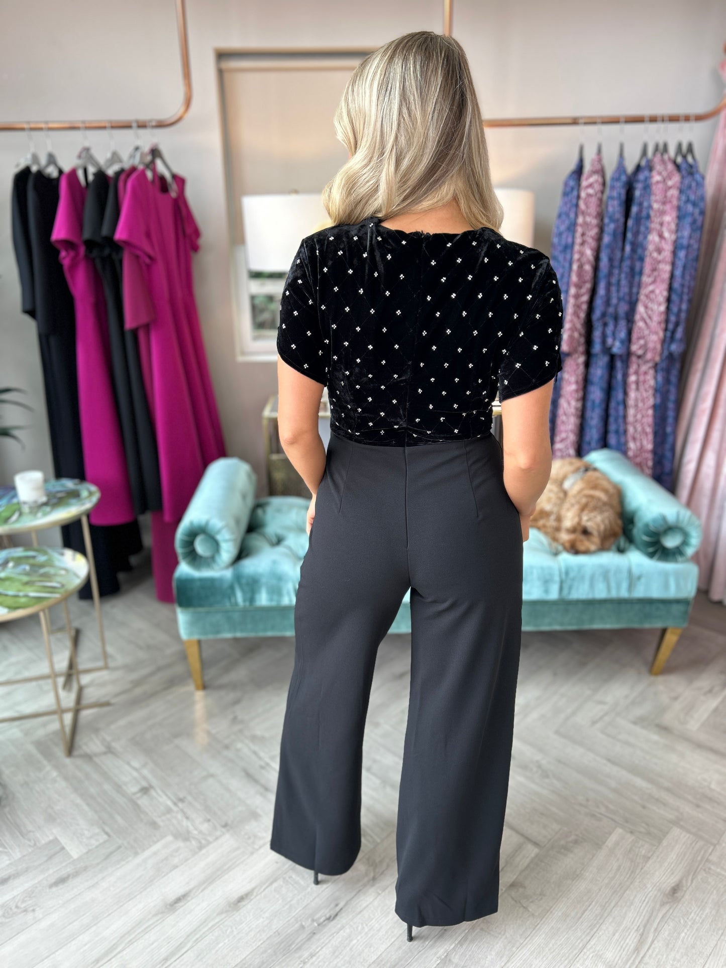 Bridget Beaded Velvet Jumpsuit