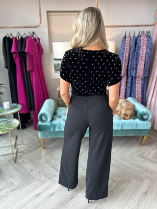 Bridget Beaded Velvet Jumpsuit