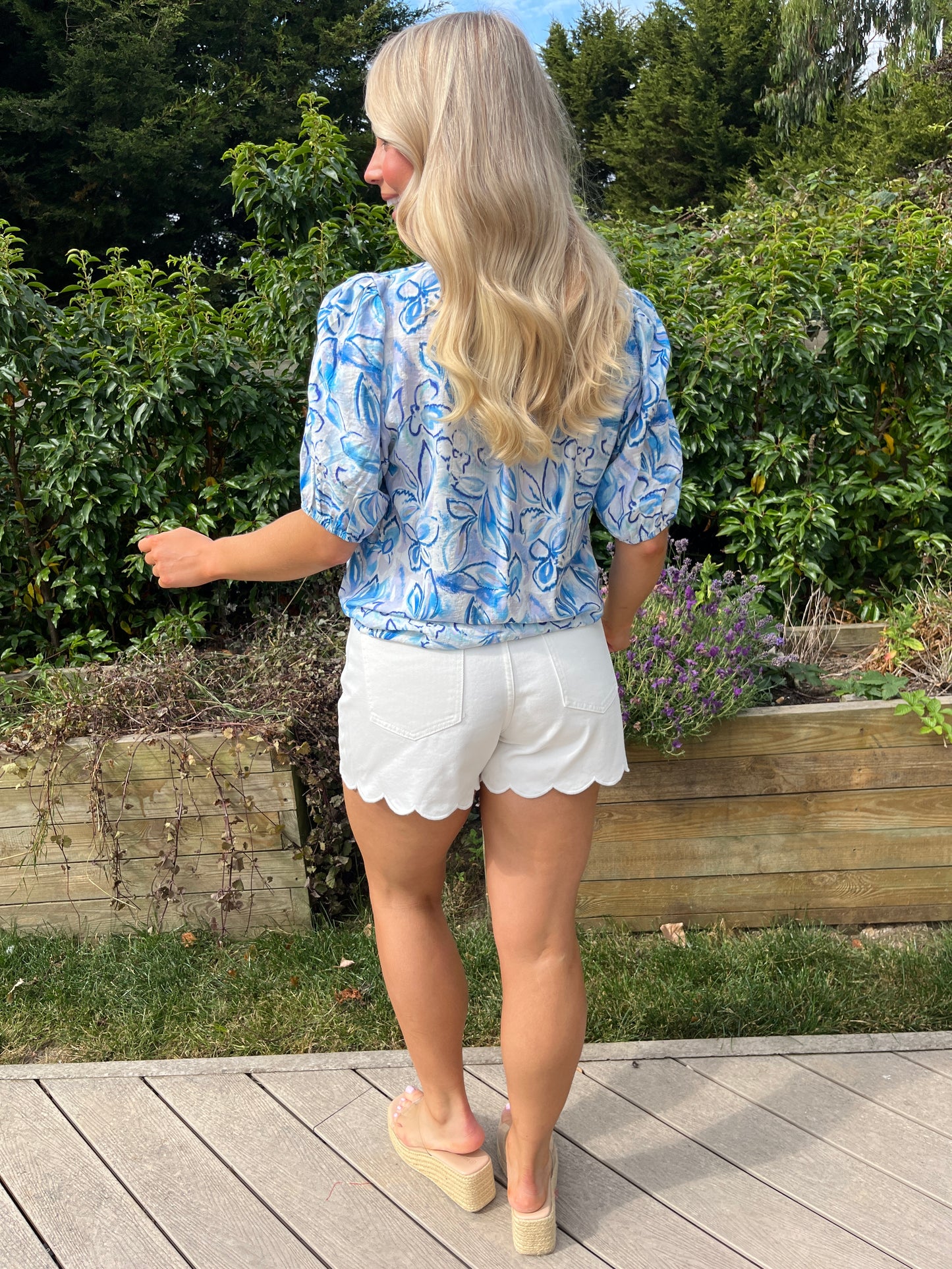 Fleur High Waisted Shorts White