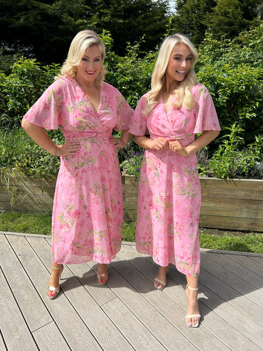Daisy Midi Dress Pink